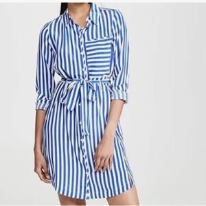 AYR Society Striped Silk Shirtdress.